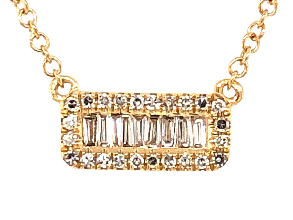 DIAMOND RECTANGLE PENDANT NECKLACE