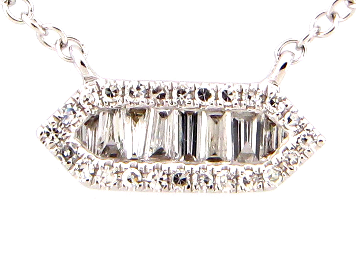 DIAMOND HEXAGON PENDANT NECKLACE