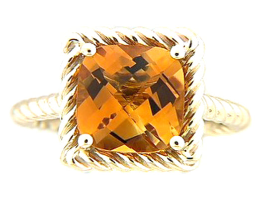 CITRINE RING, 14KY (E)