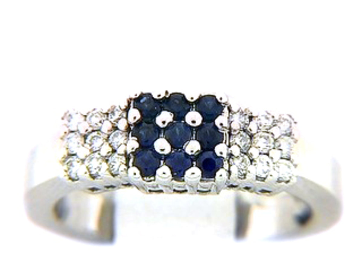 SAPPHIRE & DIAMOND RING, 14KW (E), C=0.25