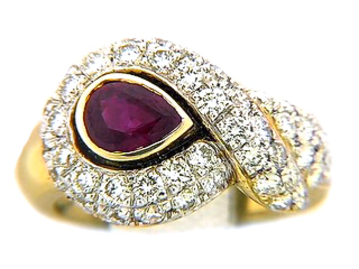 RU & DI RING, 18K (E), C=0.85
