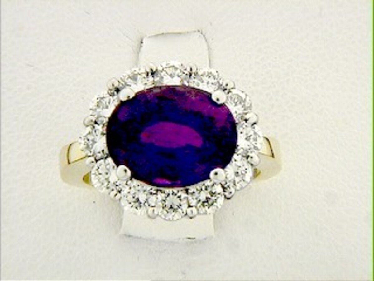 PURPLE SAPPHIRE & DIAMOND RING
