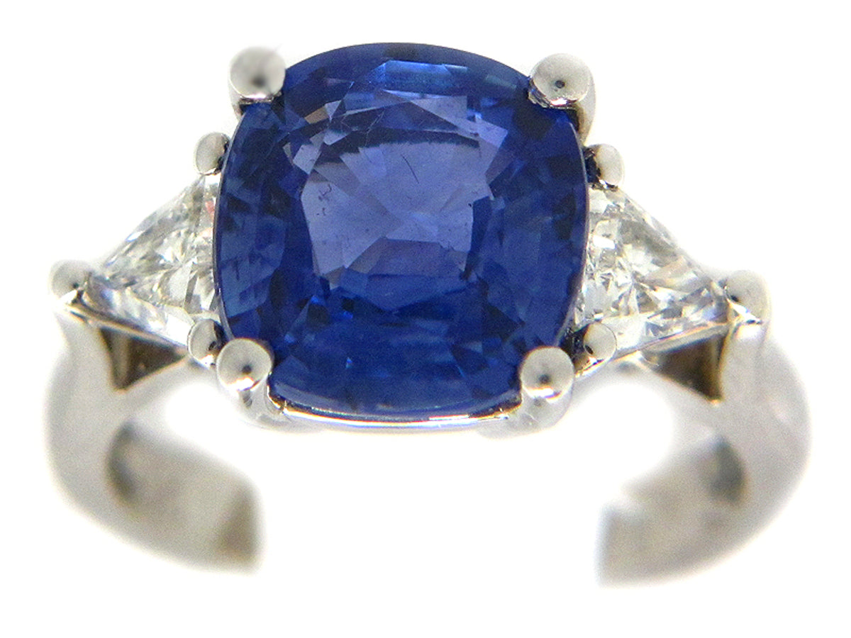 SAPPHIRE & DIAMOND RING, PLAT (E), C=5.02