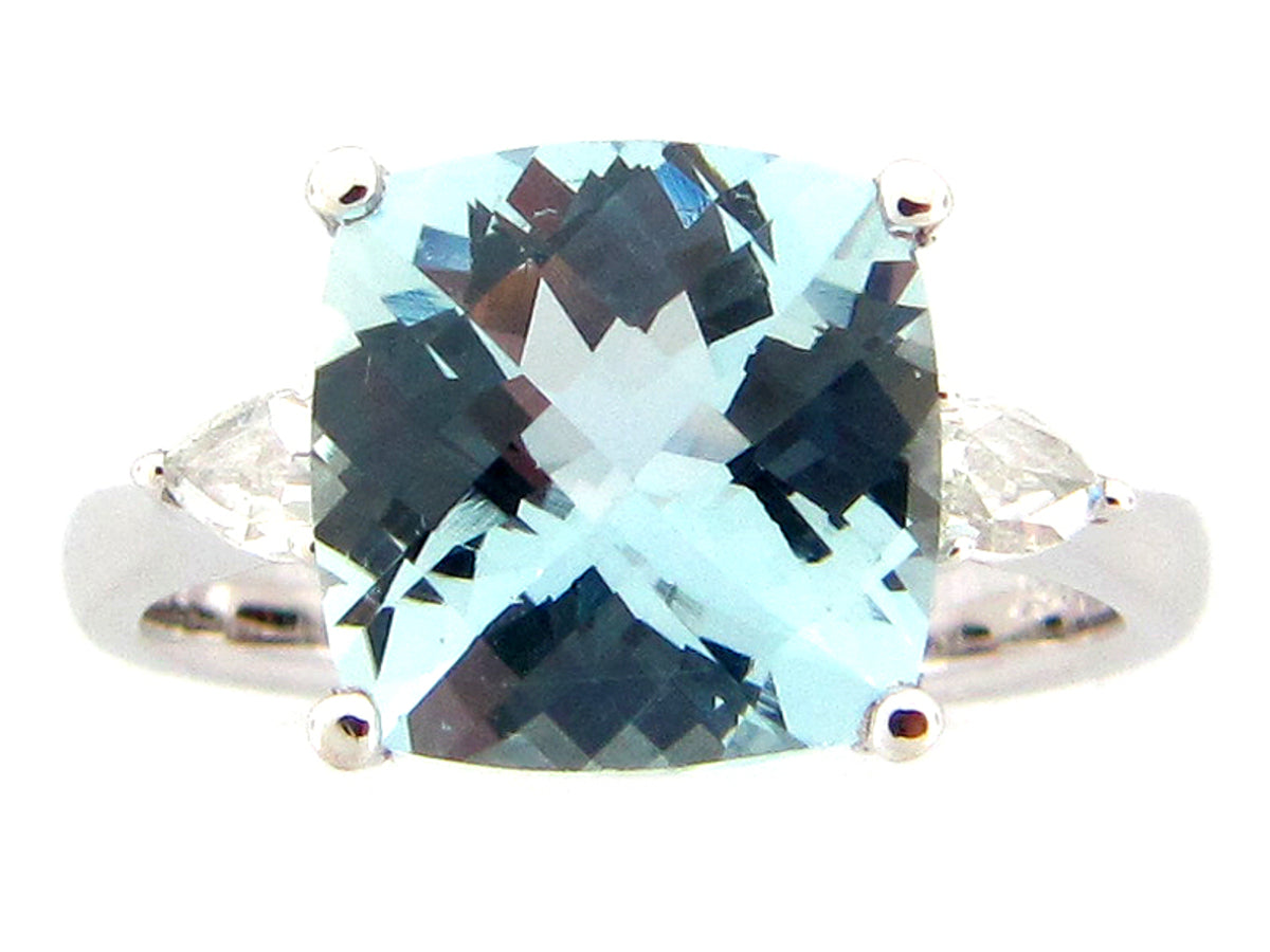 AQUA & DIAMOND RING, 18KW (E/N), C=3.77