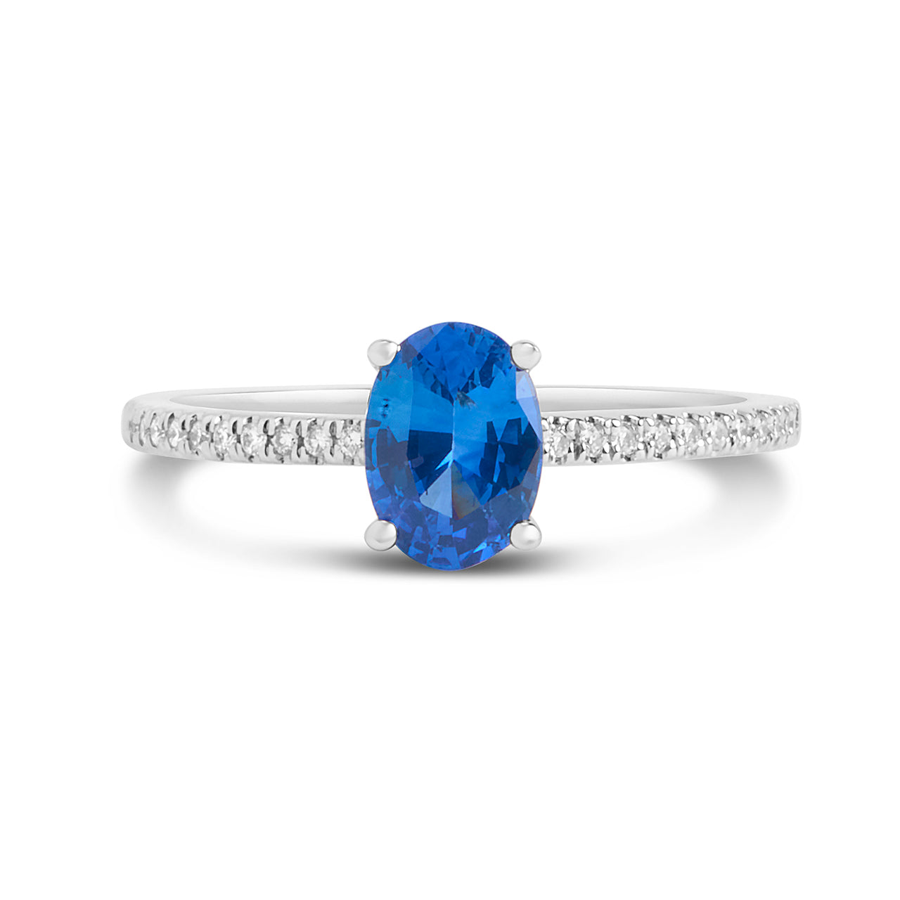 Sapphire & Diamond Solitaire Ring