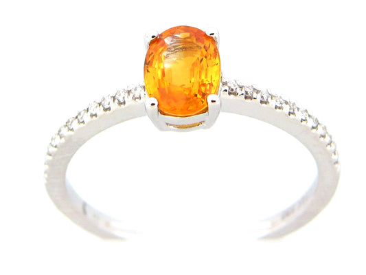 Yellow Sapphire & Diamond Solitaire Ring