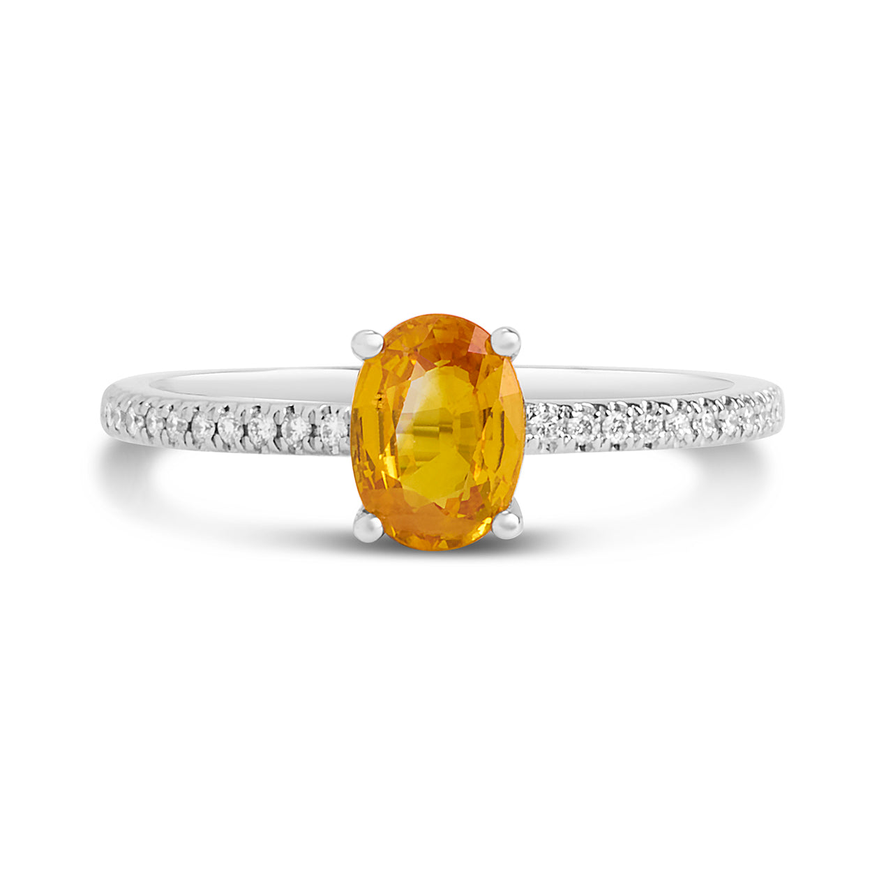 Yellow Sapphire & Diamond Solitaire Ring