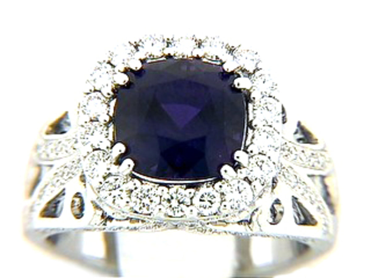 PURPLE SAPPHIRE & DIAMOND RING