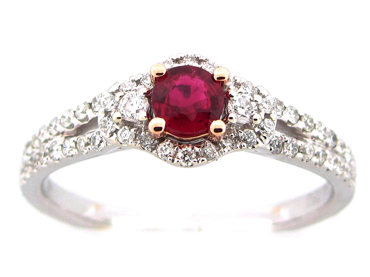 RUBY & DIAMOND RING, 18KWR (H)