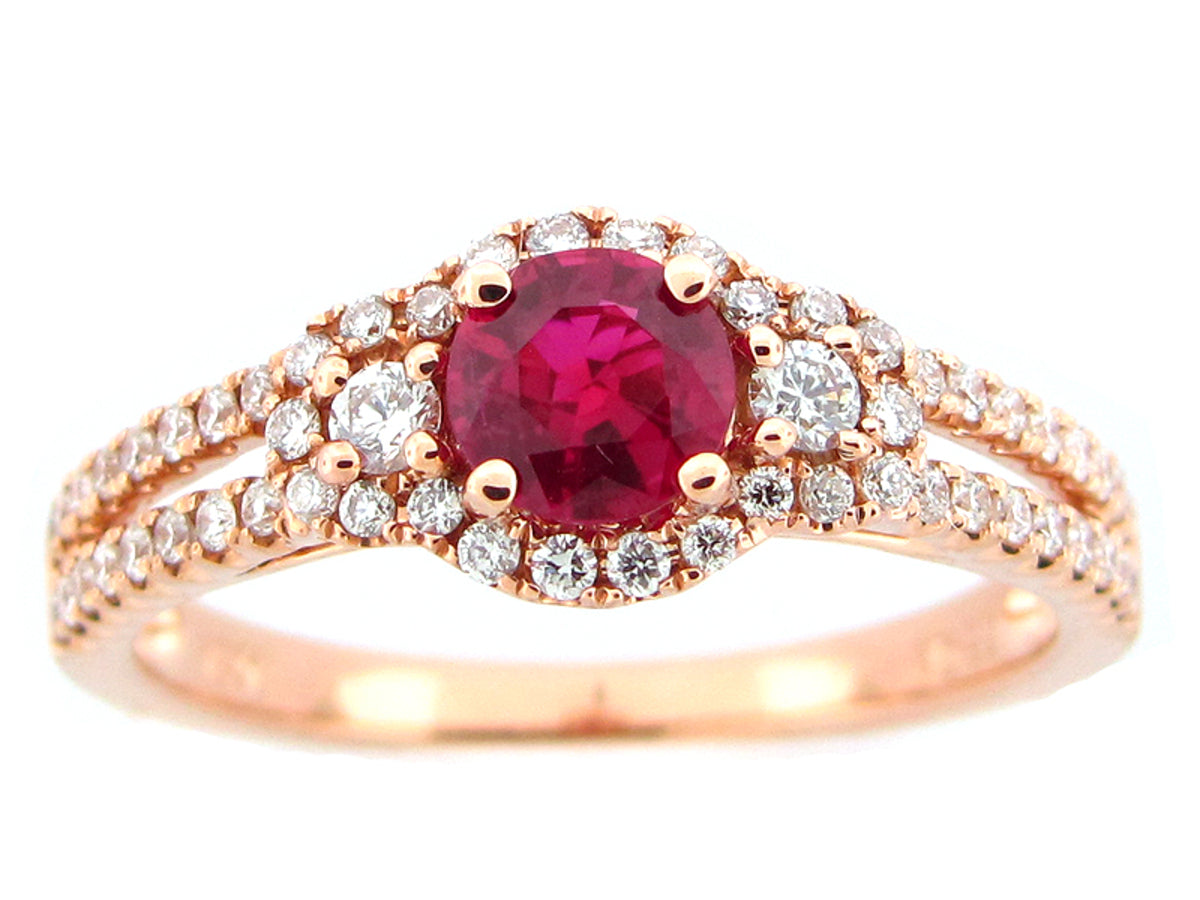 RUBY & DIAMOND RING, 18KR (H)