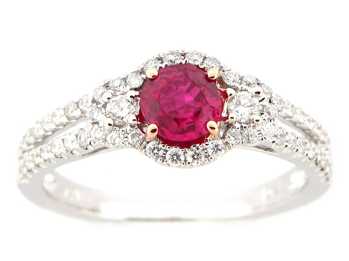 RUBY & DIAMOND RING, 18KZ (H)