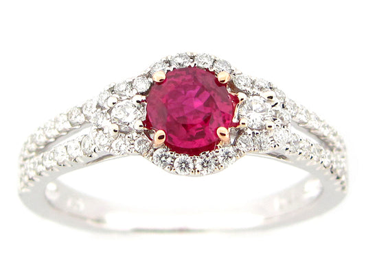RUBY & DIAMOND RING, 18KZ (H)