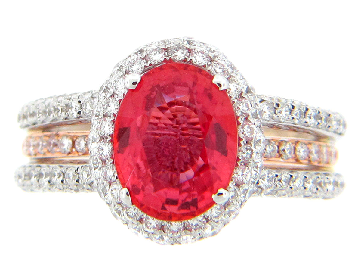 ORANGE SAPPHIRE & DIAMOND RING