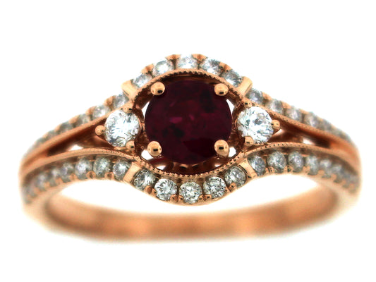 RUBY & DIAMOND RING, 18KR (H)