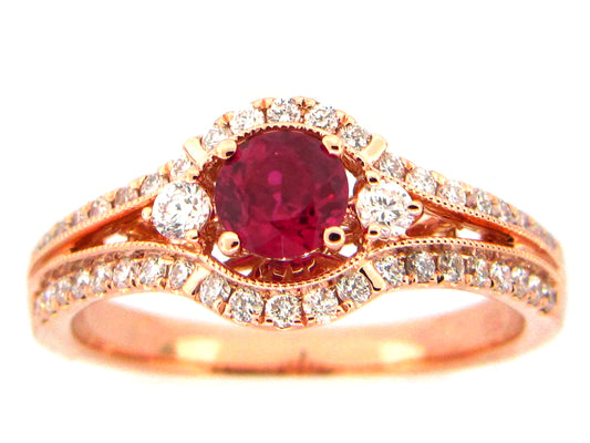 RUBY & DIAMOND RING, 18KR (H)
