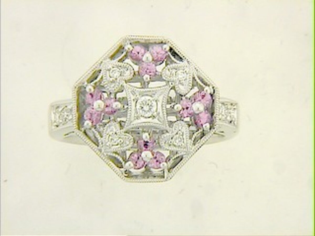 PINK SAPPHIRE & DIAMOND RING