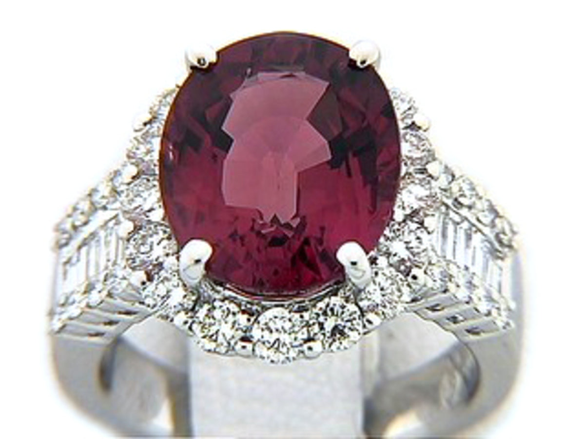 PINK TOURMALINE & DIAMOND RING