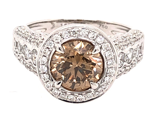 BROWN & WHITE DIAMOND RING