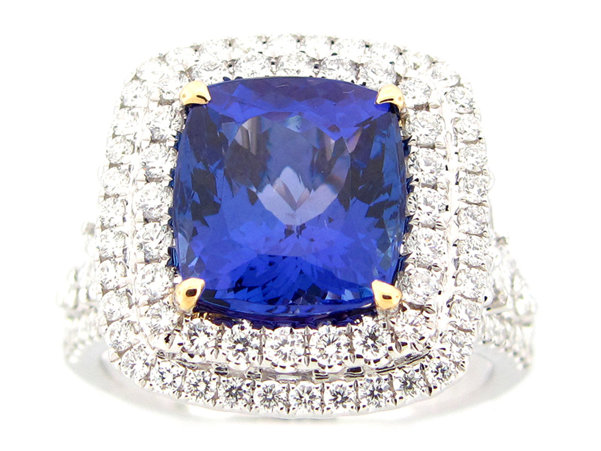 TANZANITE & DIAMOND RING,18KT (H)