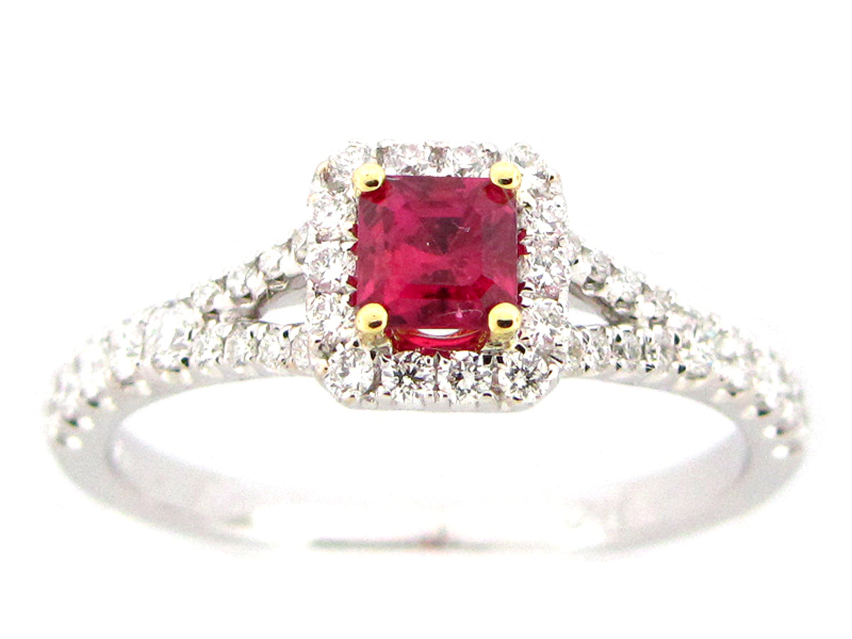 RUBY & DIAMOND RING, 18KT (H/N)