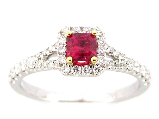 RUBY & DIAMOND RING, 18KT (H/N)