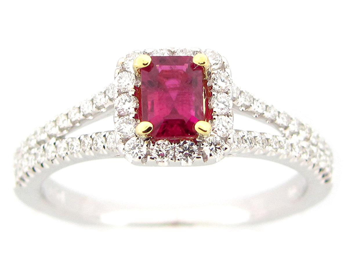 RUBY & DIAMOND RING, 18KT (H/N)