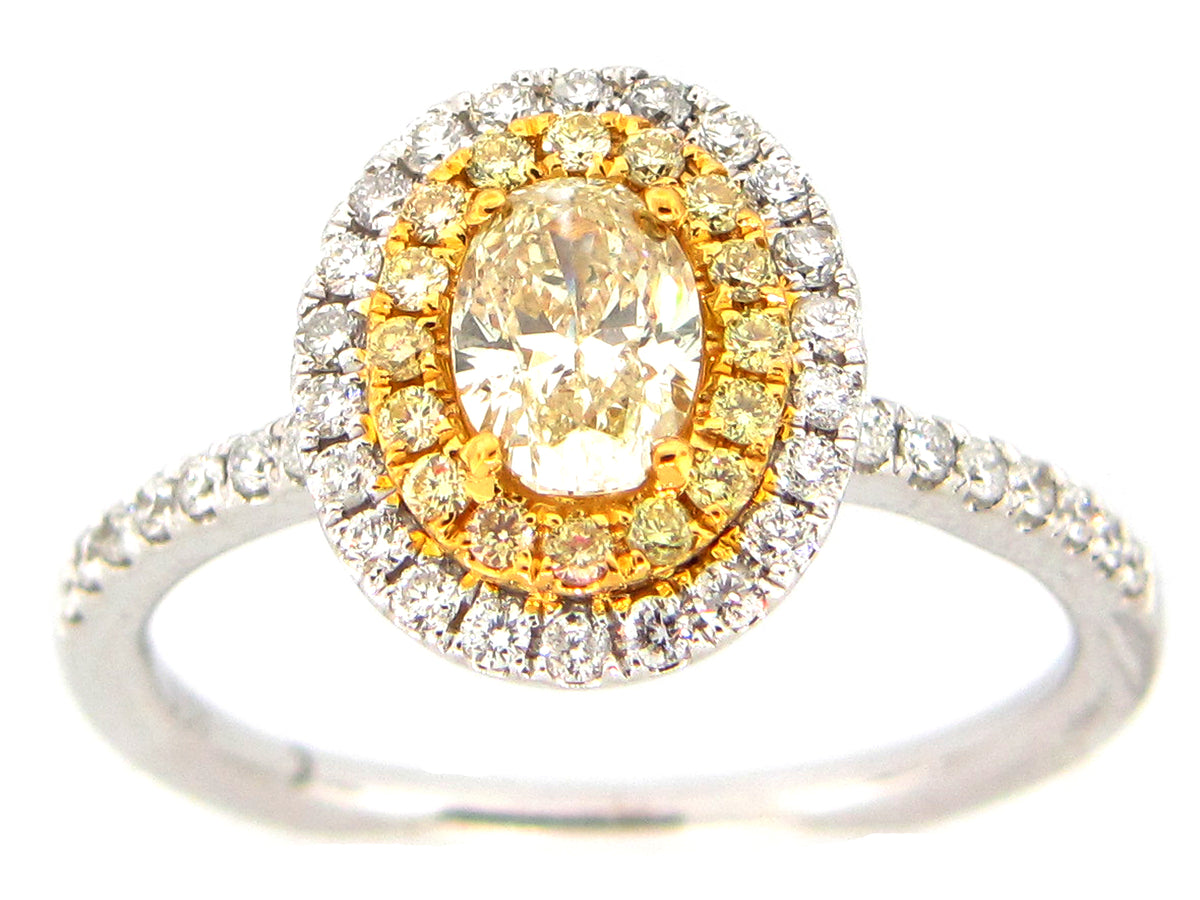 NATURAL YELLOW DIAMOND RING, 18KT (N)
