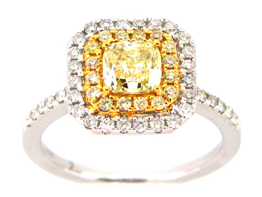 NATURAL YELLOW DIAMOND RING, 18KT (N)