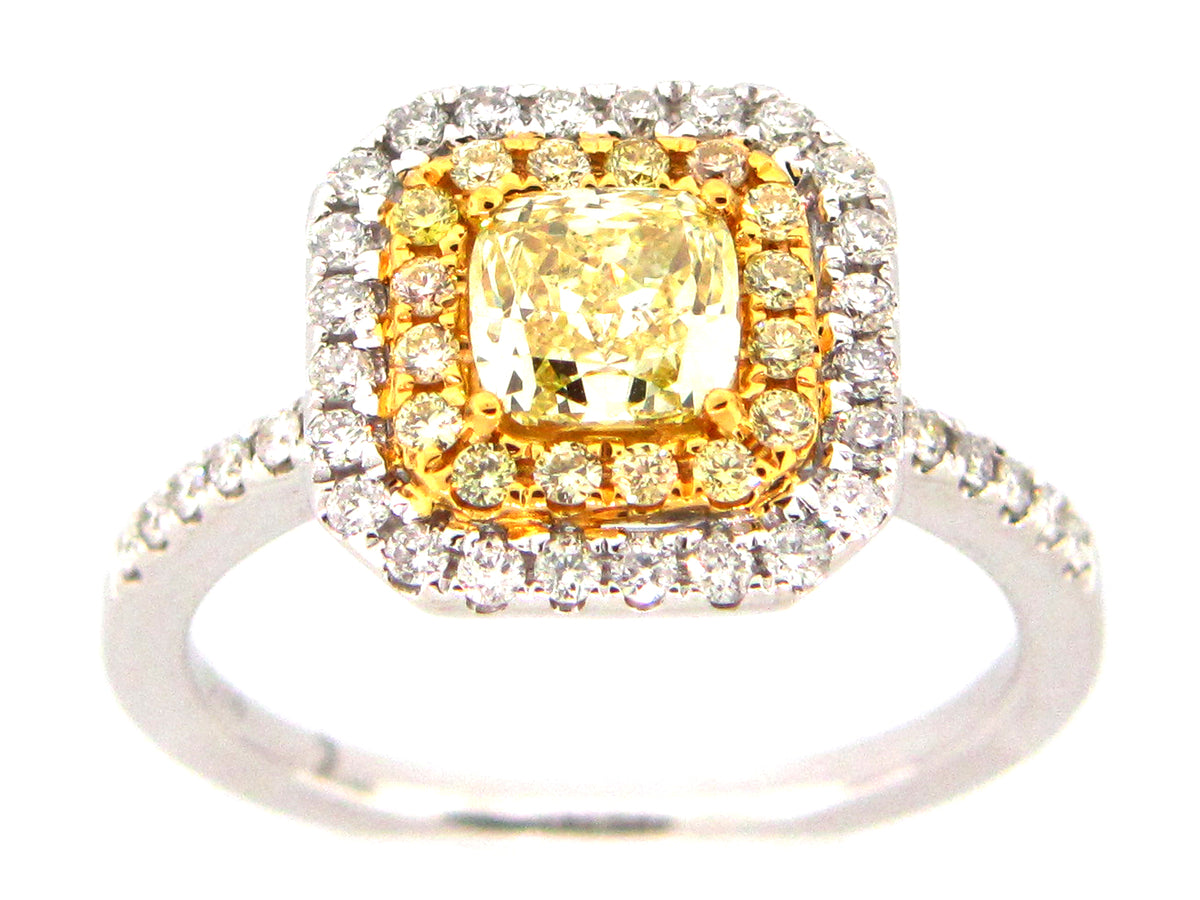Natural Yellow Diamond Ring, 18kt (N)