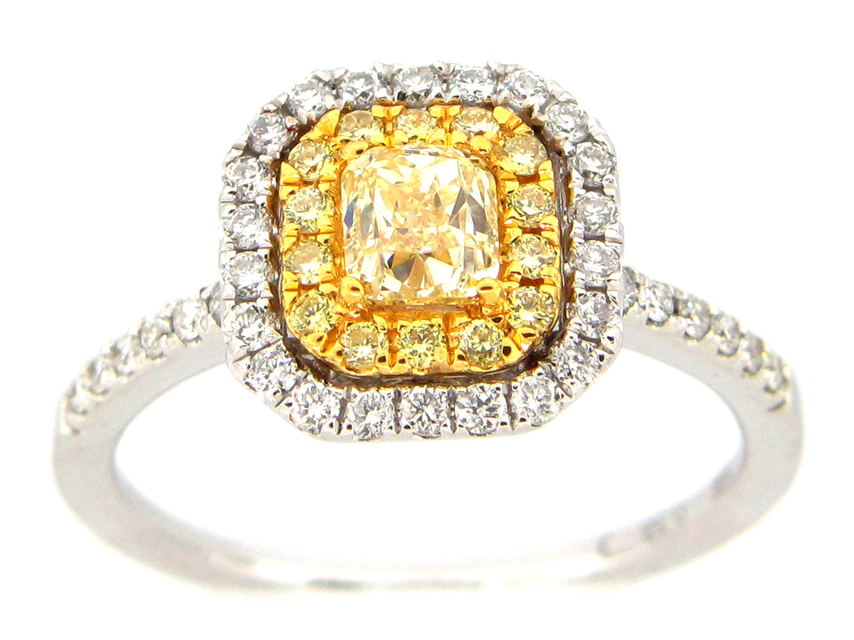 Natural Yellow Diamond Ring, 18kt (N)