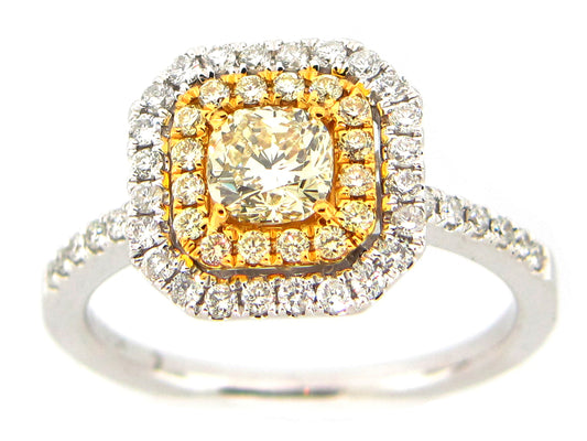 NATURAL YELLOW DIAMOND RING, 18KT (N)