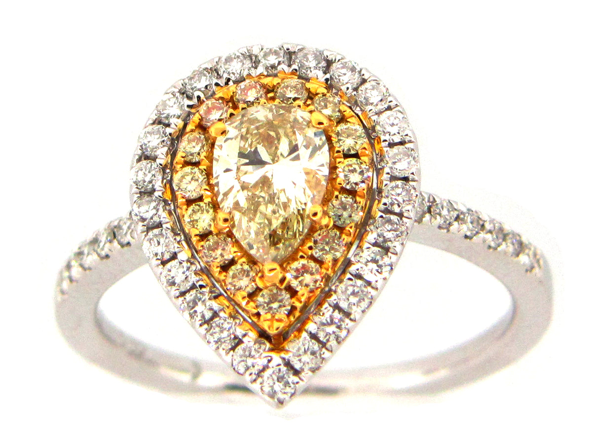 NATURAL YELLOW DIAMOND RING,18KT (N)