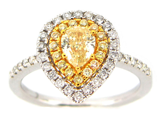NATURAL YELLOW DIAMOND RING,18KT (N)