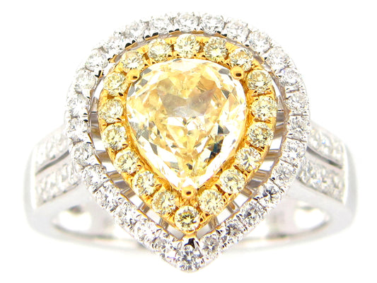 NATURAL YELLOW DIAMOND RING, 18KT (N)