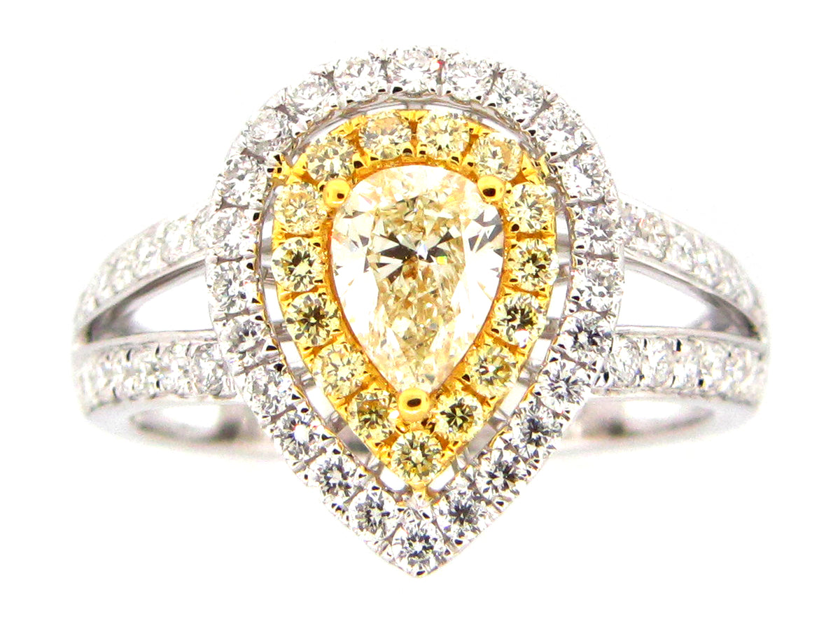 NATURAL YELLOW DIAMOND RING, 18KT (N)