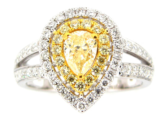 NATURAL YELLOW DIAMOND RING, 18KT (N)