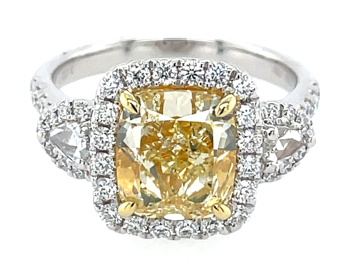 NATURAL YELLOW DIAMOND RING, GIA CERT (Y to Z RANGE) #5221124764