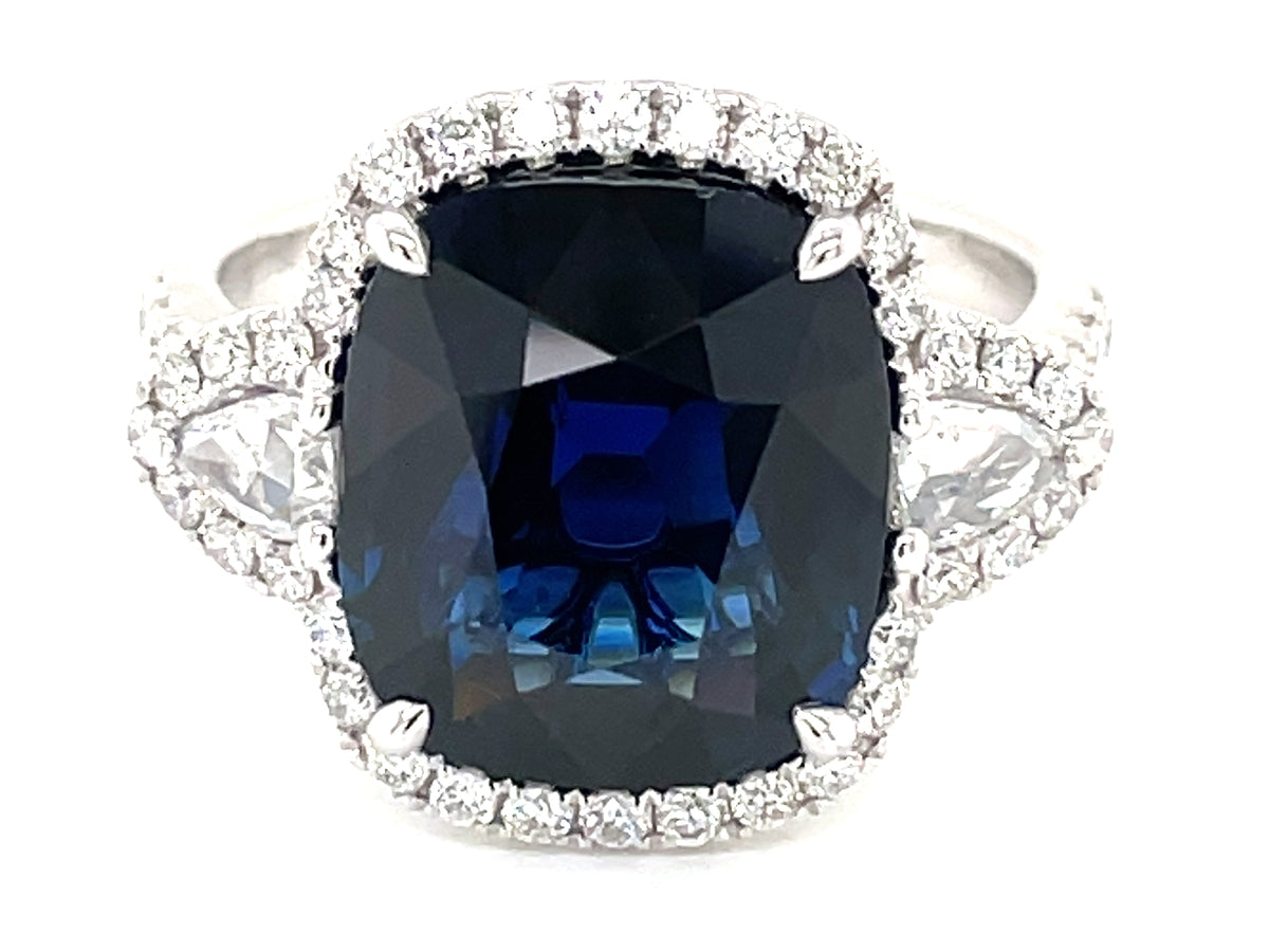 SAPPHIRE & DIAMOND RING, CDC CERTIFIED