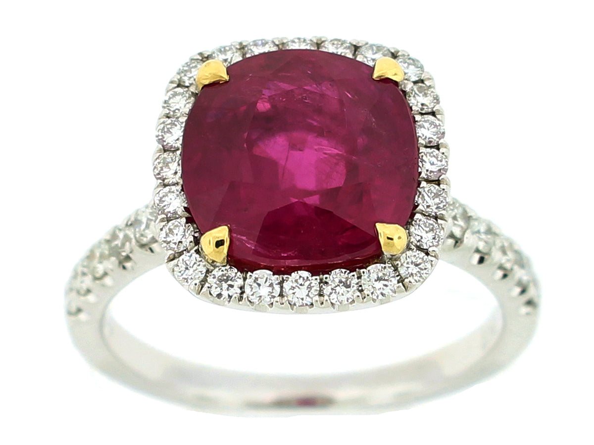 RUBY & DIAMOND RING, 18KT (H)