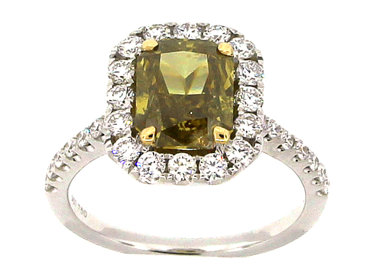 FANCY COLOR DIAMOND RING, 18KT (N)