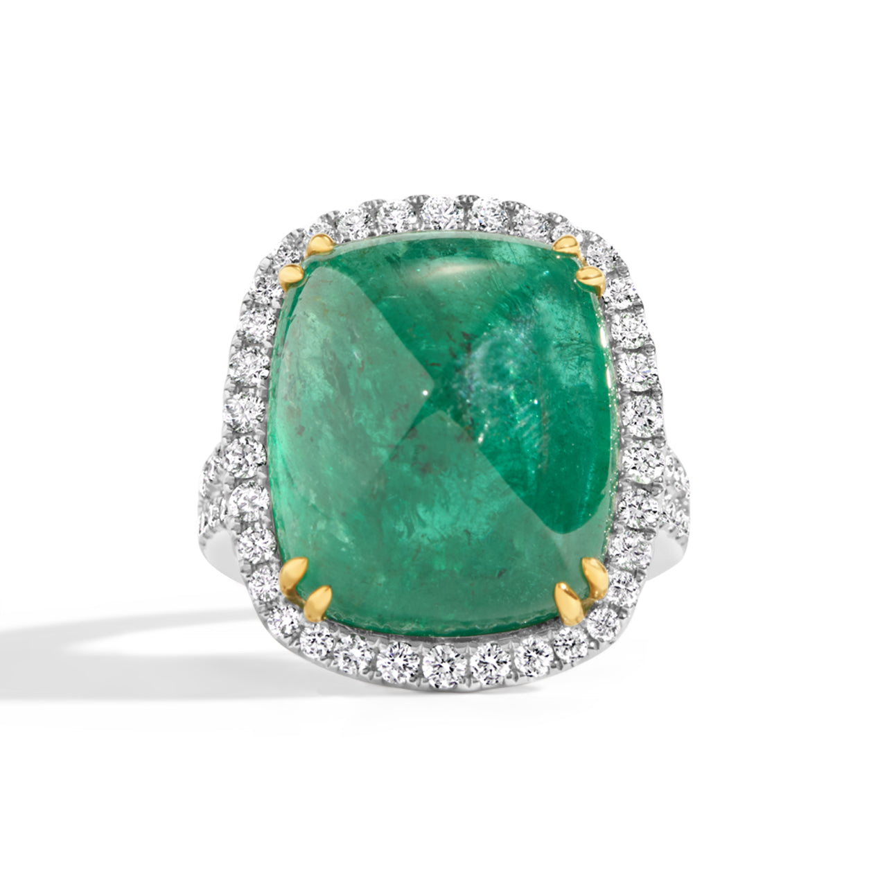 Sugarloaf Emerald & Diamond Ring