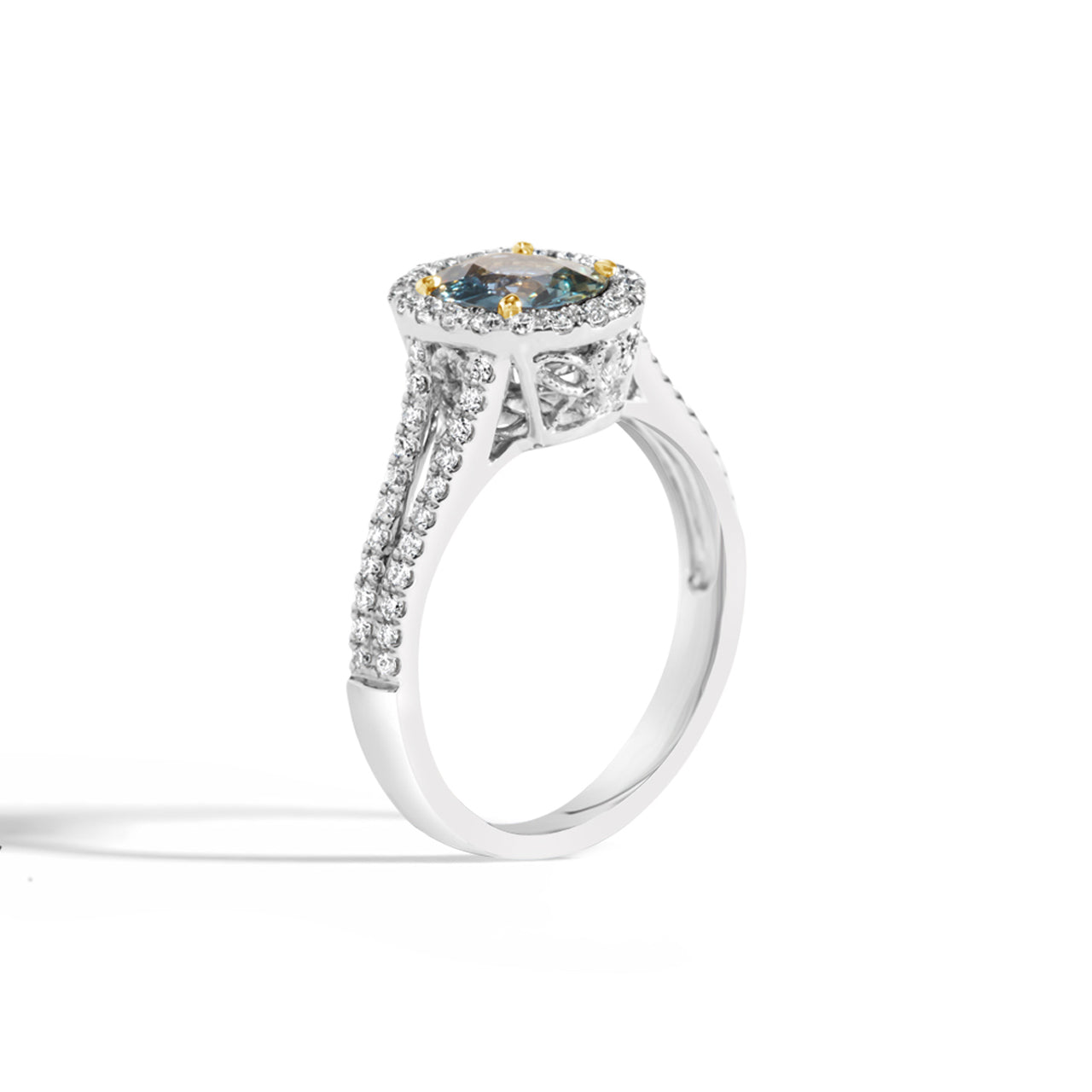 Oval Green Sapphire & Diamond Ring