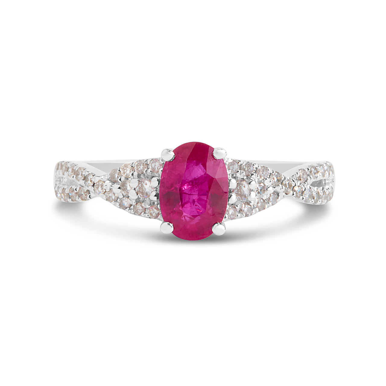 Ruby & Diamond Twist Ring
