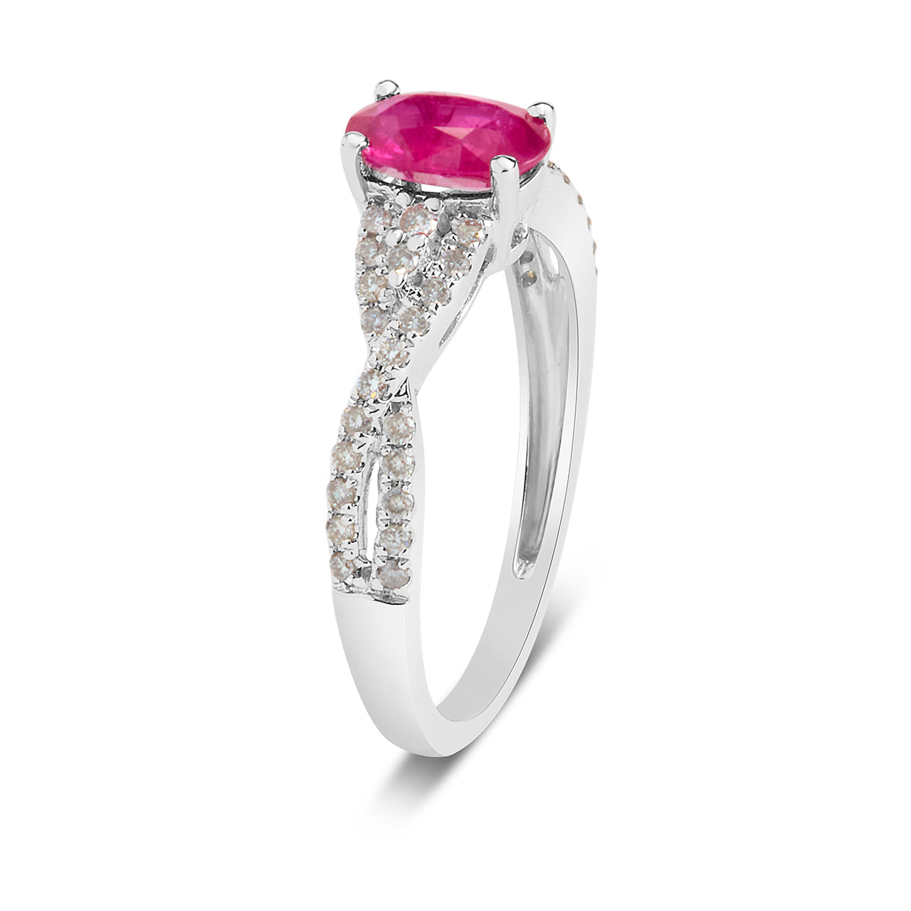 Ruby & Diamond Twist Ring