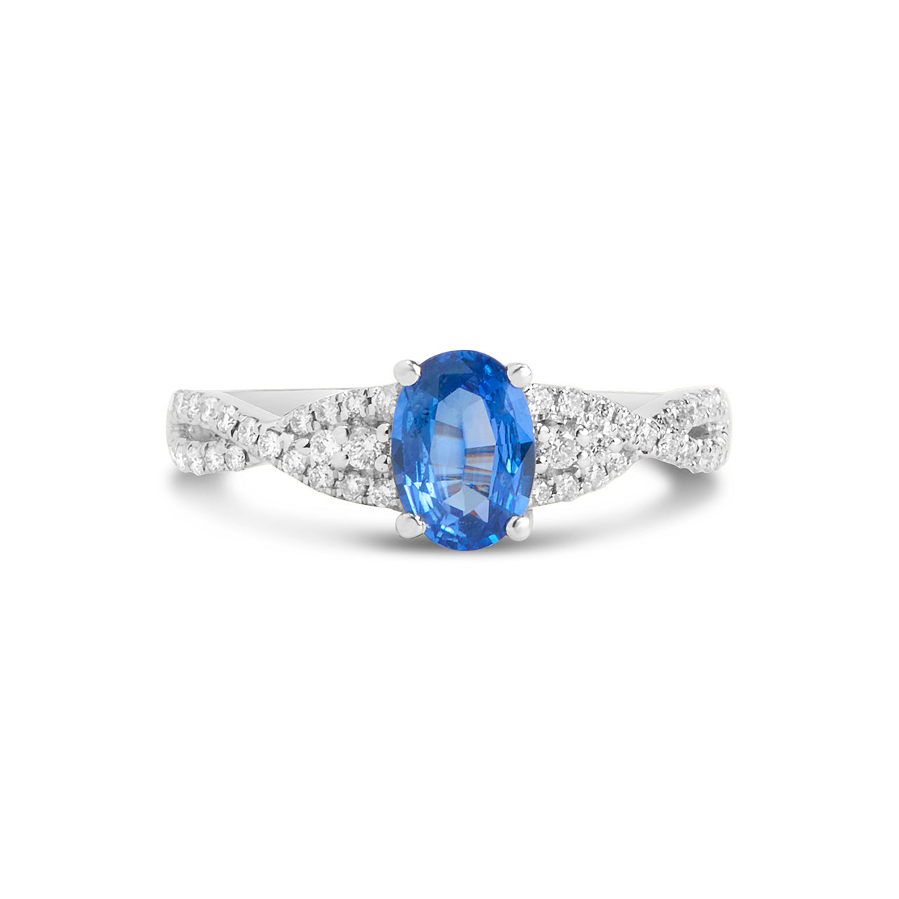 Sapphire & Diamond Twist Ring