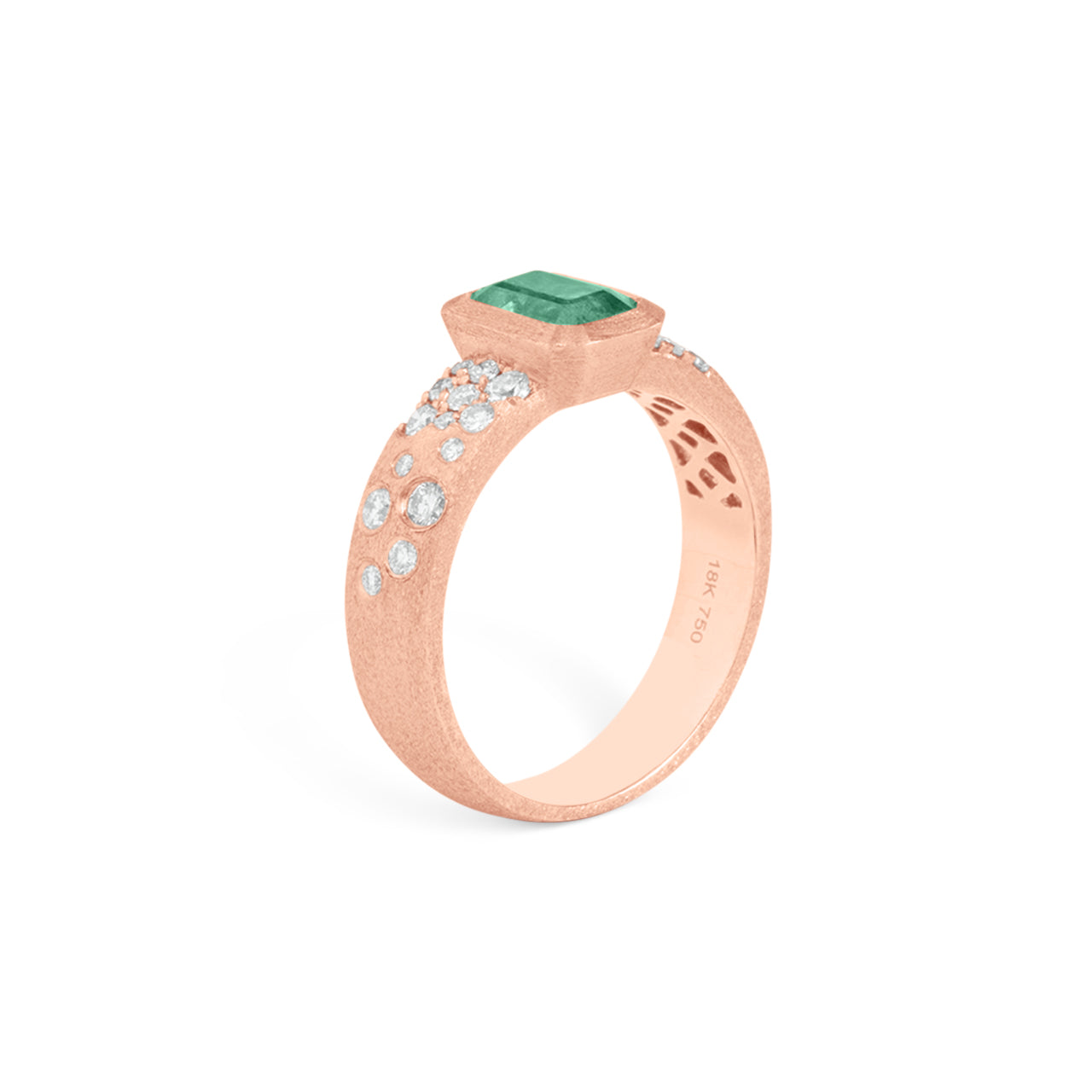 Emerald & Diamond Confetti Wide Ring