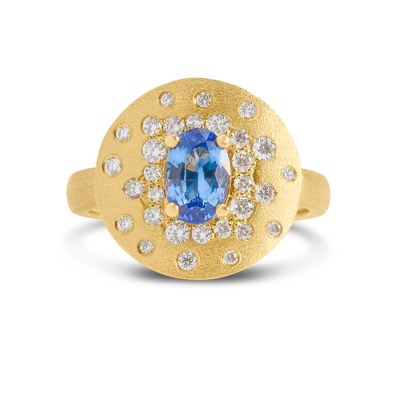 Sapphire & Diamond Confetti Disc Ring