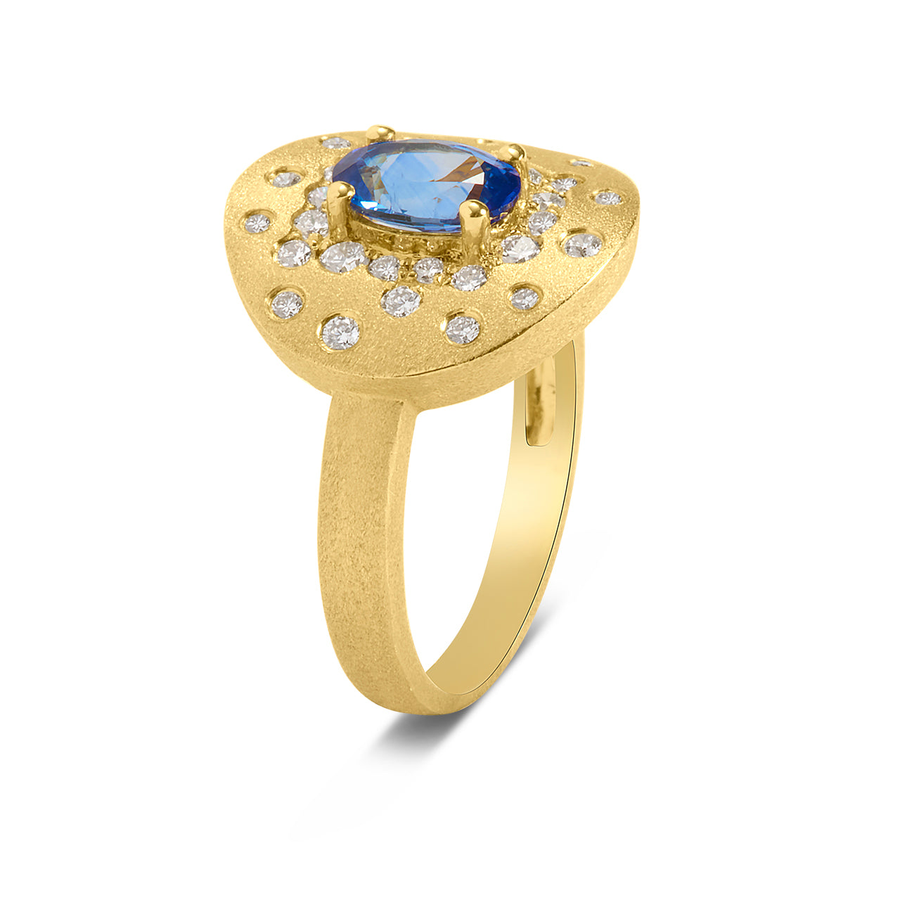 Sapphire & Diamond Confetti Disc Ring