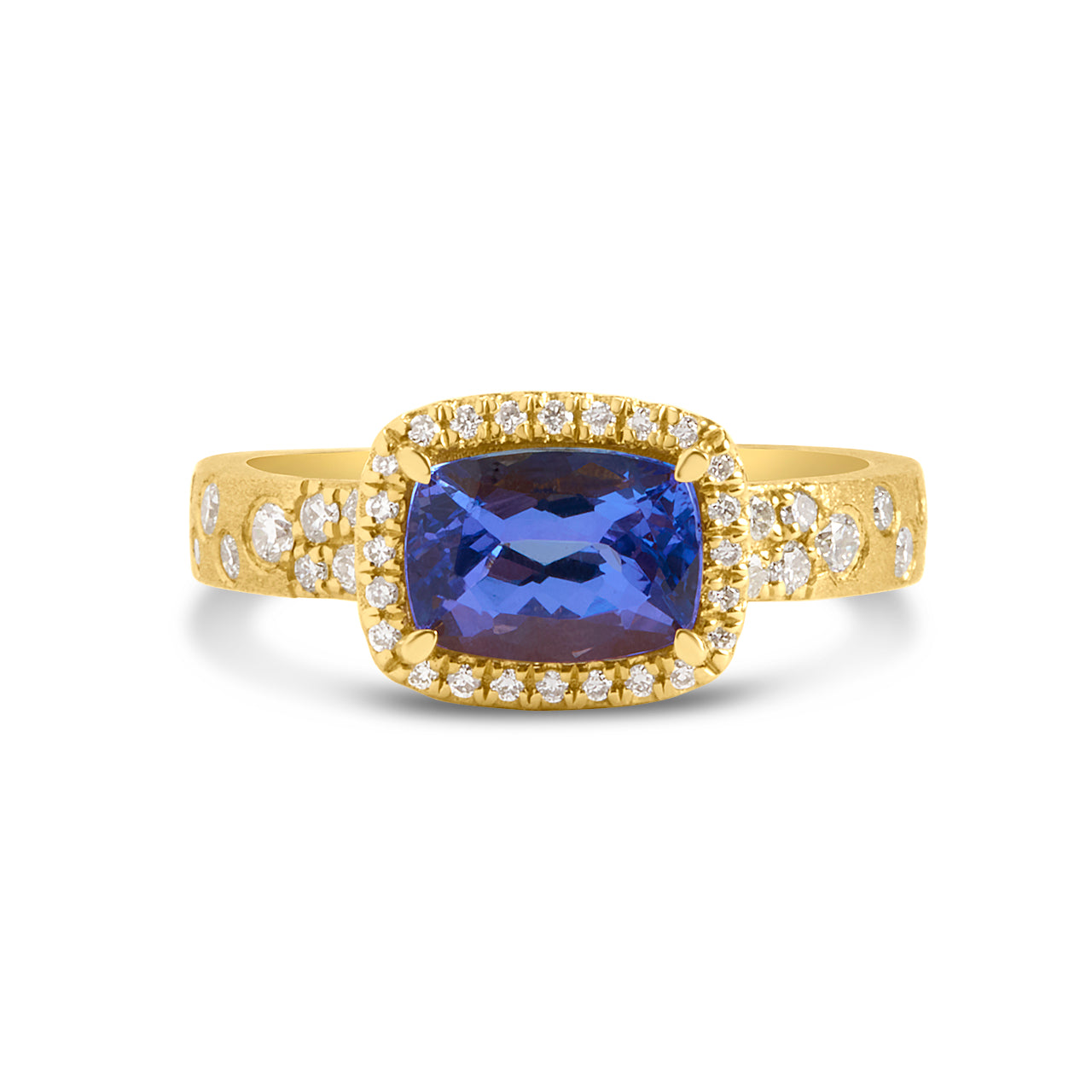 Tanzanite & Diamond Confetti East-West Ring
