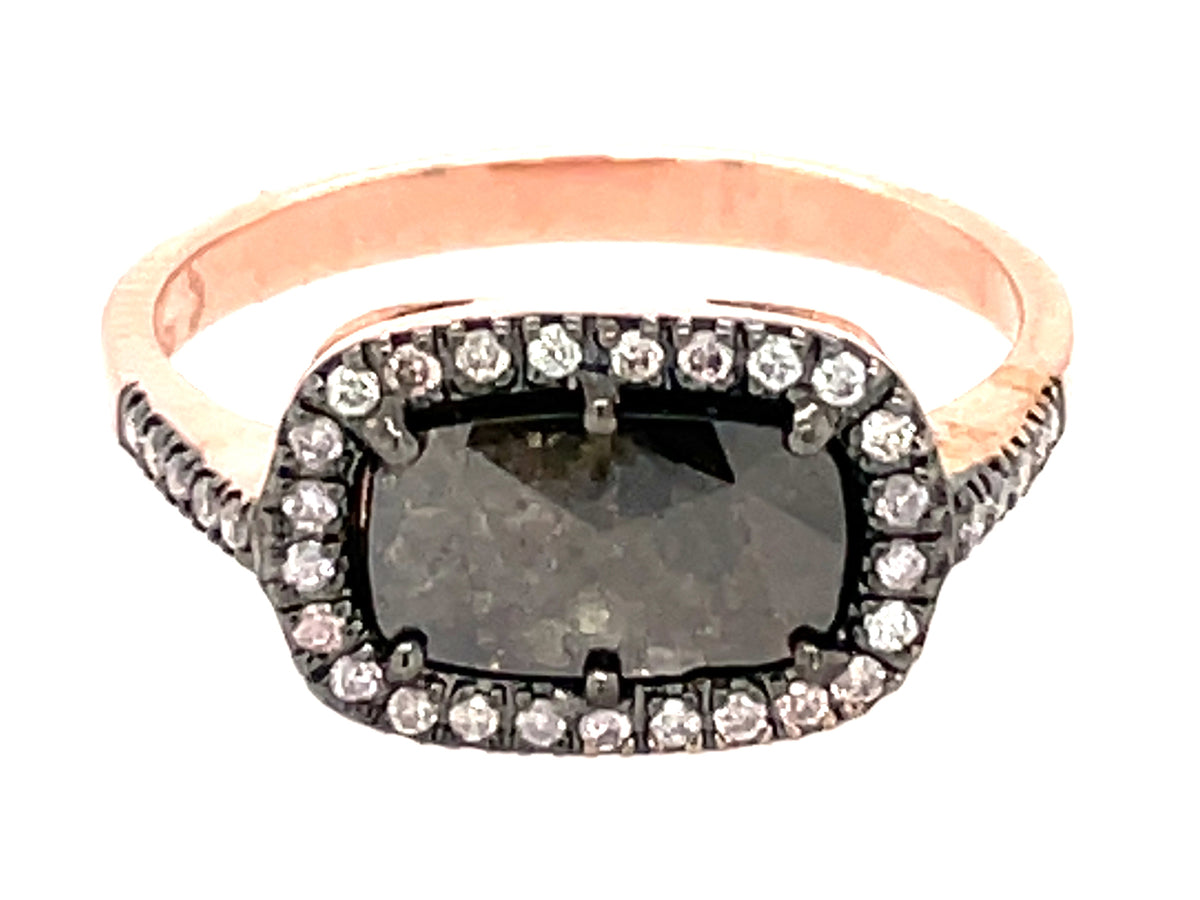 ROSE CUT SLICE BROWN DIAMOND RING